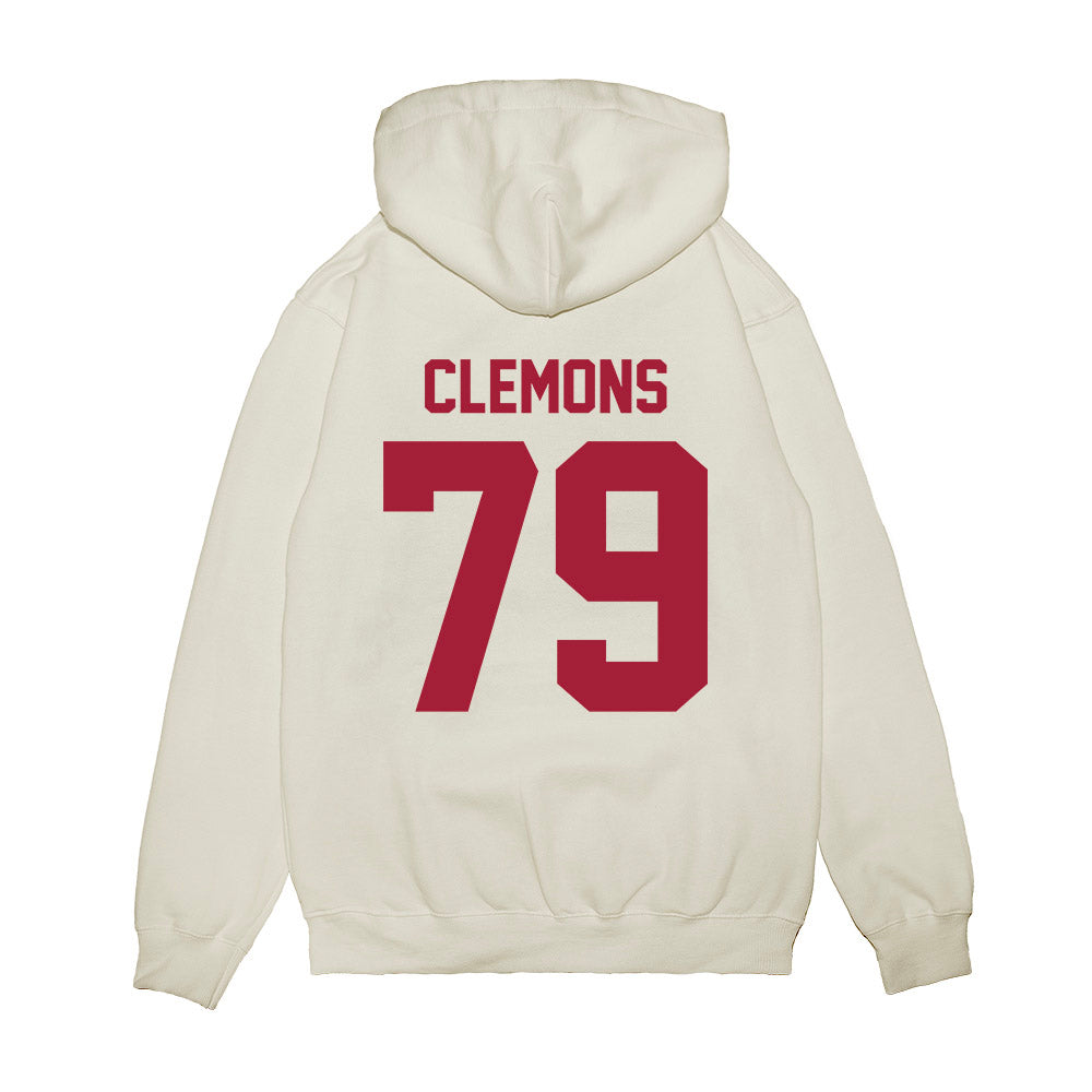 Arkansas - NCAA Football : Josiah Clemons - Vintage Helmet Premium Hooded Sweatshirt-1