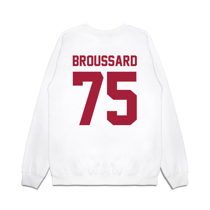 Arkansas - NCAA Football : Kavion Broussard - Vintage Helmet Premium Crewneck Sweatshirt-1