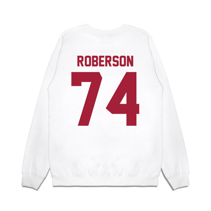 Arkansas - NCAA Football : Terence Roberson - Vintage Helmet Premium Crewneck Sweatshirt-1