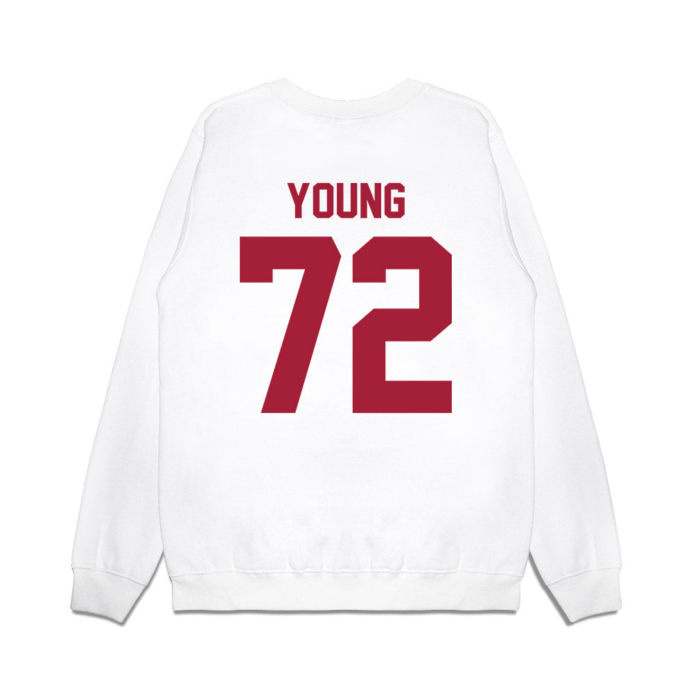 Arkansas - NCAA Football : Tucker Young - Vintage Helmet Premium Crewneck Sweatshirt-1