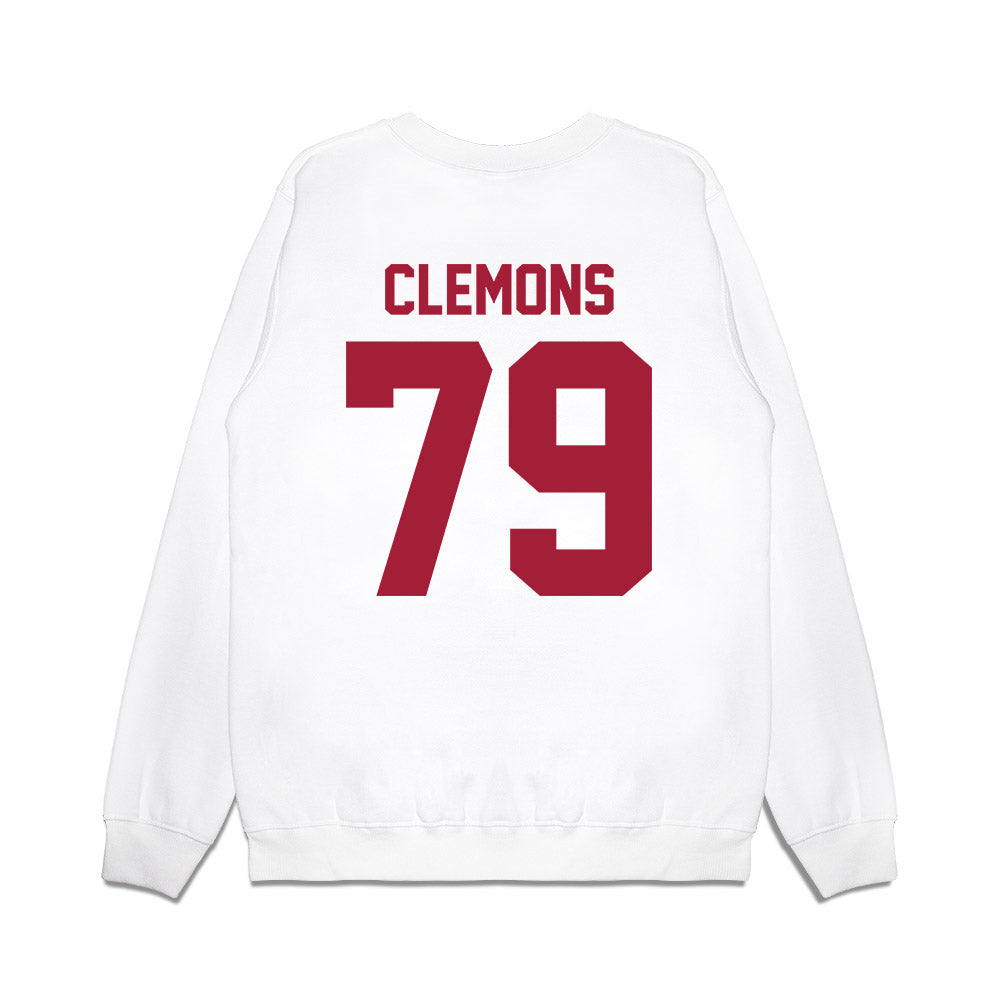 Arkansas - NCAA Football : Josiah Clemons - Vintage Helmet Premium Crewneck Sweatshirt-1