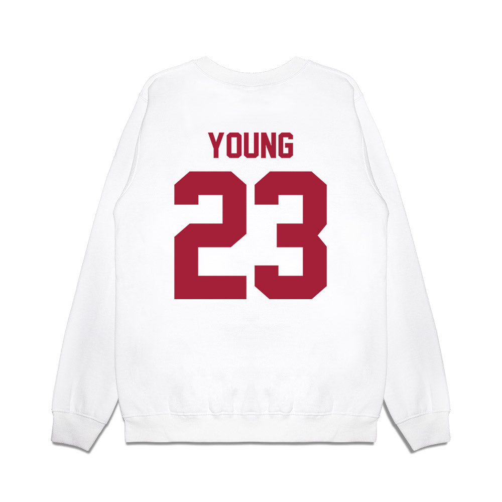 Arkansas - NCAA Football : Kevin Young - Vintage Helmet Premium Crewneck Sweatshirt-1