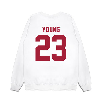 Arkansas - NCAA Football : Kevin Young - Vintage Helmet Premium Crewneck Sweatshirt-1