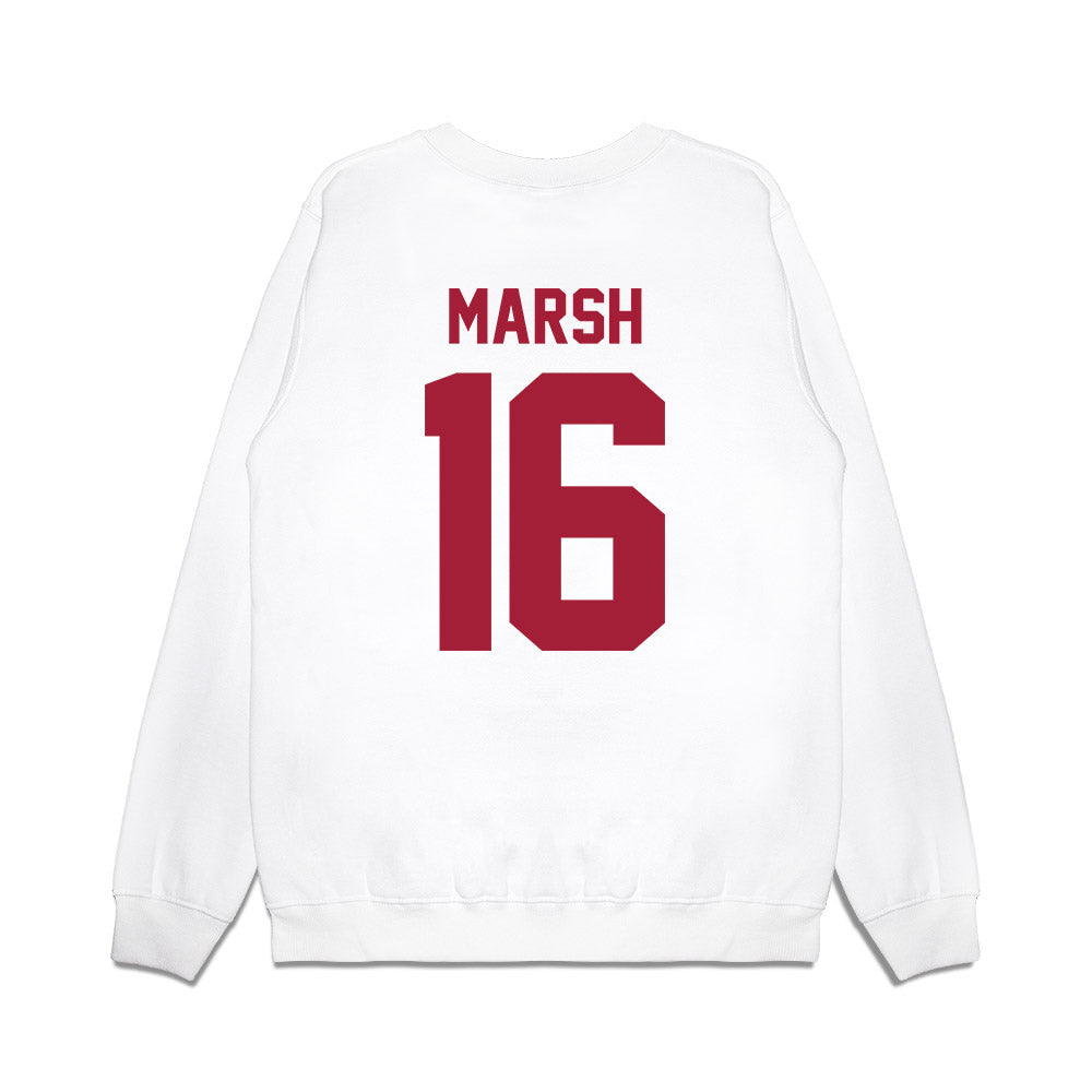 Arkansas - NCAA Football : Kourtlan Marsh - Vintage Helmet Premium Crewneck Sweatshirt-1