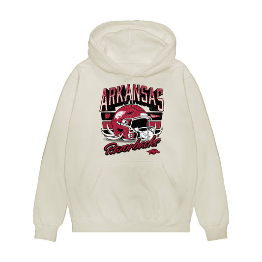 Arkansas - NCAA Football : Max Schmidly - Vintage Helmet Premium Hooded Sweatshirt-0