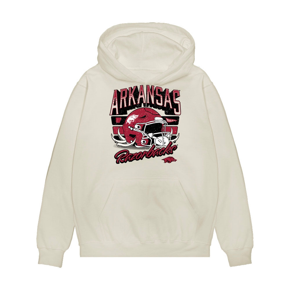 Arkansas - NCAA Football : Braxton Scriber - Vintage Helmet Premium Hooded Sweatshirt-0