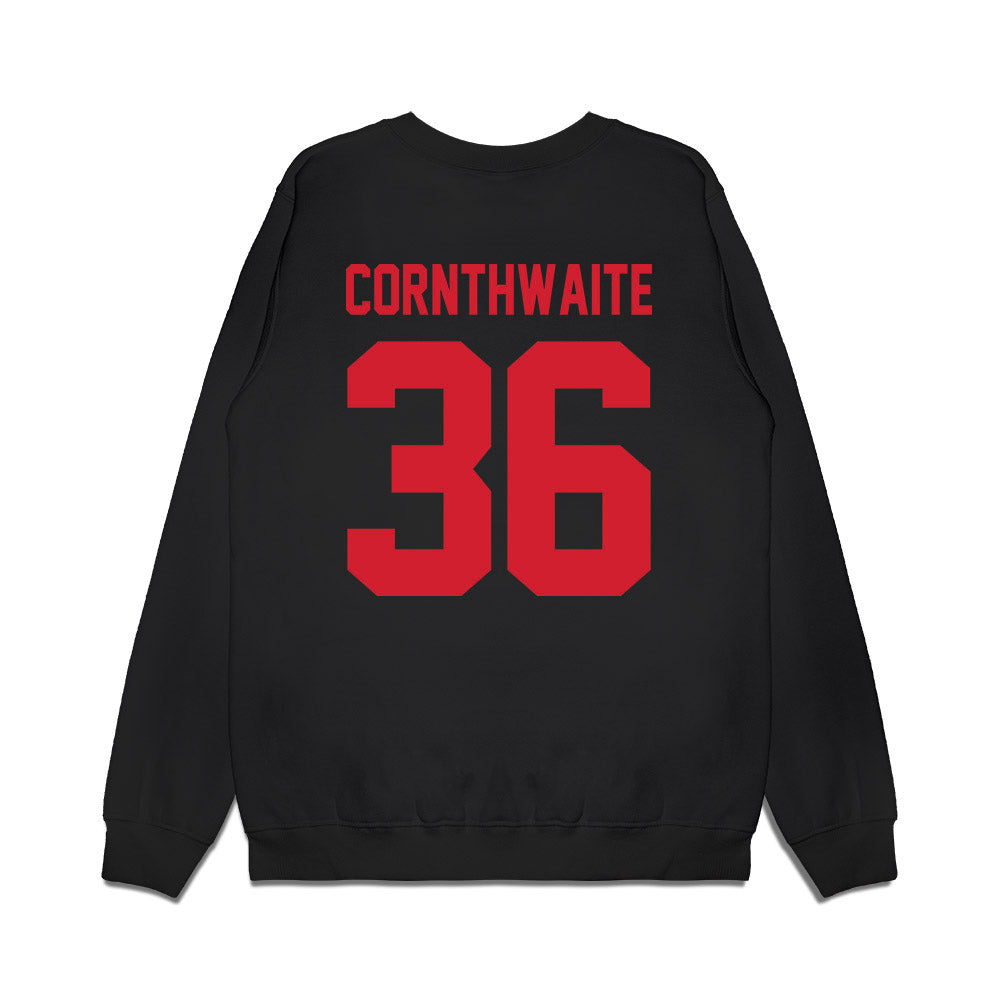 NC State - NCAA Football : Cameron Cornthwaite - Vintage Helmet Premium Crewneck Sweatshirt-1