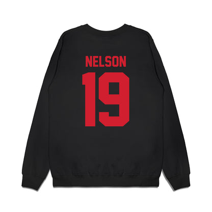 NC State - NCAA Football : DaKaari Nelson - Vintage Helmet Premium Crewneck Sweatshirt-1