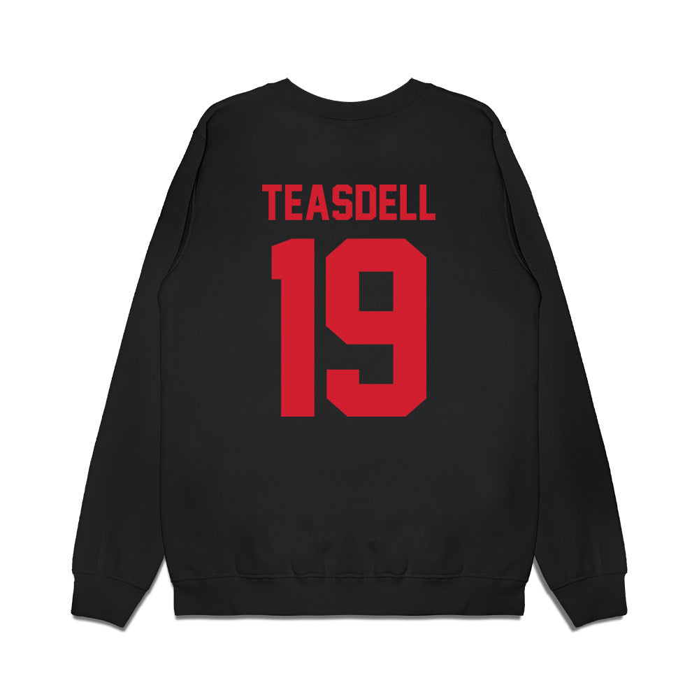 NC State - NCAA Football : Tristan Teasdell - Vintage Helmet Premium Crewneck Sweatshirt-1