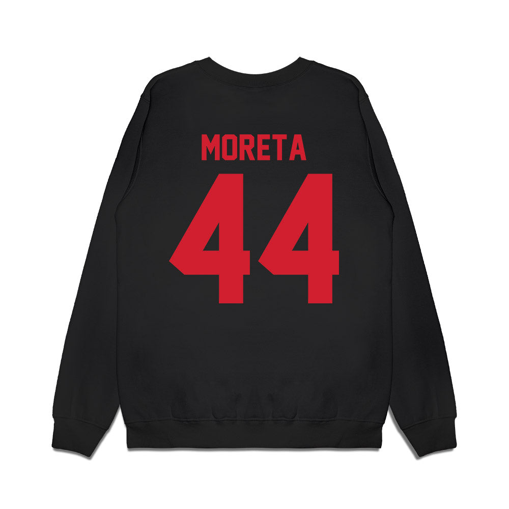 NC State - NCAA Football : Jordan Moreta - Vintage Helmet Premium Crewneck Sweatshirt-1