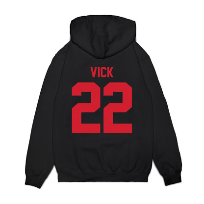 NC State - NCAA Football : Jackson Vick - Vintage Helmet Premium Hooded Sweatshirt-1