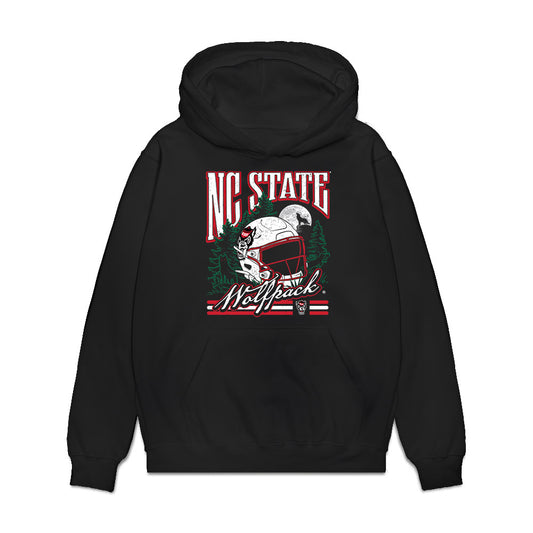 NC State - NCAA Football : Isaac Sowells - Vintage Helmet Premium Hooded Sweatshirt-0