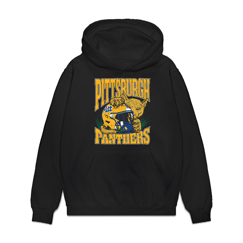 Pittsburgh - NCAA Football : Marcus Jennings - Vintage Helmet Premium Hooded Sweatshirt-0