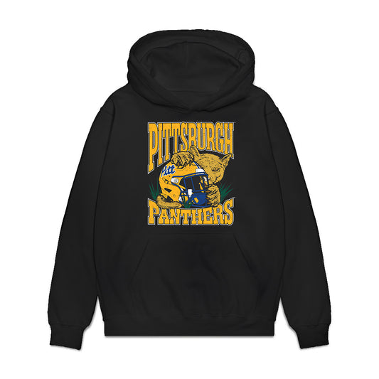 Pittsburgh - NCAA Football : Malik Knight - Vintage Helmet Premium Hooded Sweatshirt-0