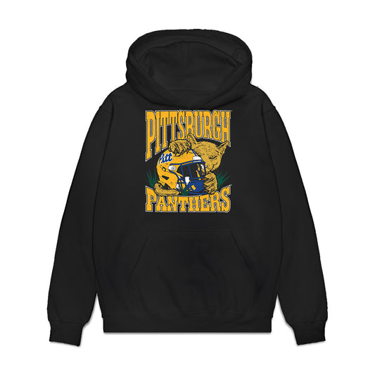 Pittsburgh - NCAA Football : Jkae Kradel - Vintage Helmet Premium Hooded Sweatshirt-0
