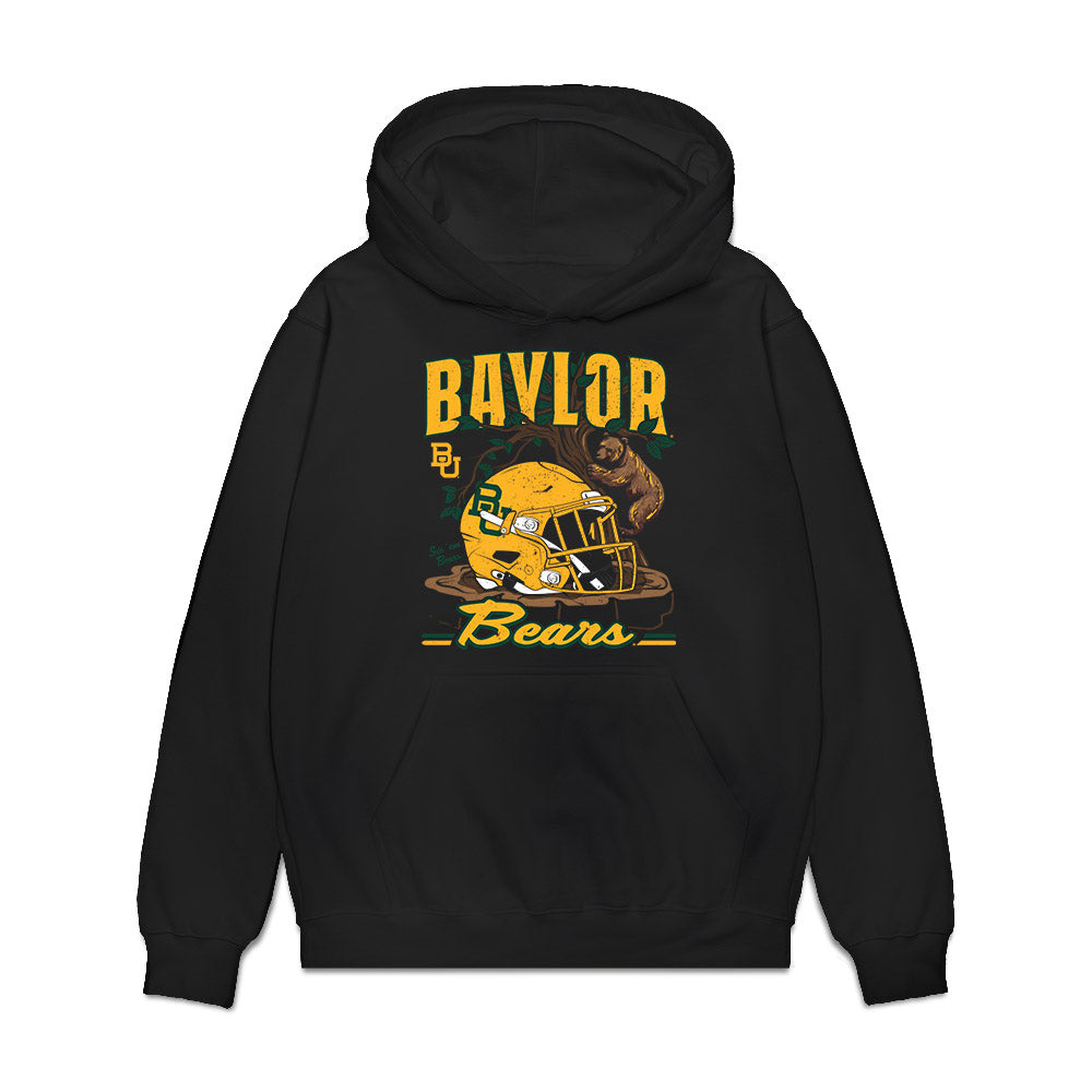 Baylor - NCAA Football : Michael Allen - Vintage Helmet Premium Hooded Sweatshirt-0