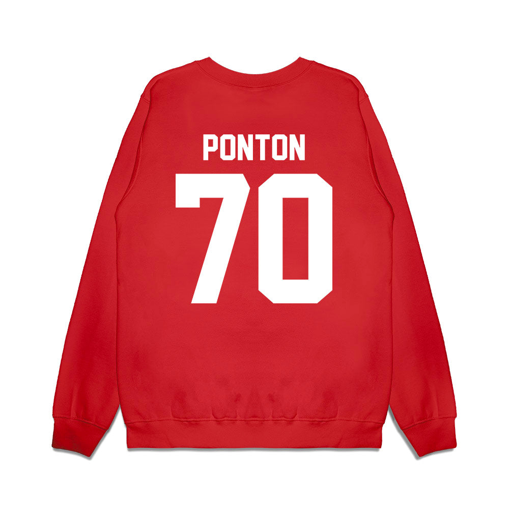 Texas Tech - NCAA Football : Jacob Ponton - Vintage Helmet Premium Crewneck Sweatshirt-1