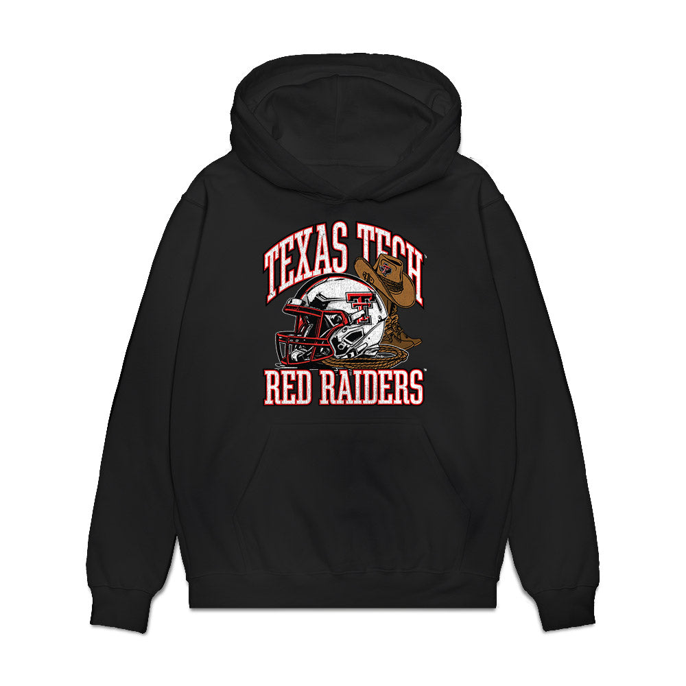Texas Tech - NCAA Football : Adam Hill - Vintage Helmet Premium Hooded Sweatshirt-0