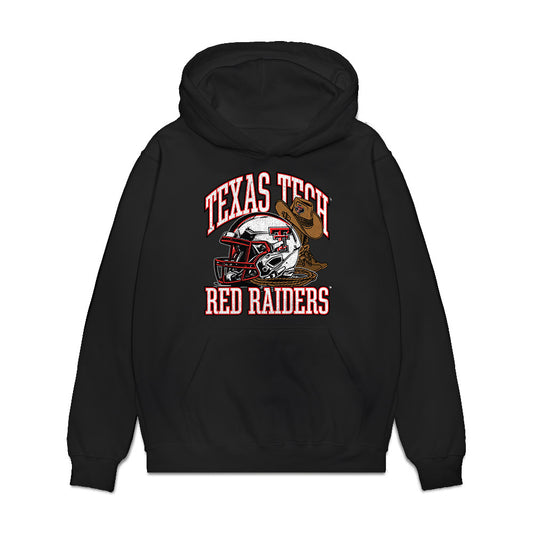 Texas Tech - NCAA Football : Adam Hill - Vintage Helmet Premium Hooded Sweatshirt-0