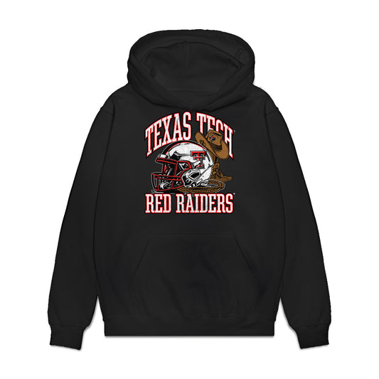 Texas Tech - NCAA Football : A.J. Holmes Jr. - Vintage Helmet Premium Hooded Sweatshirt-0
