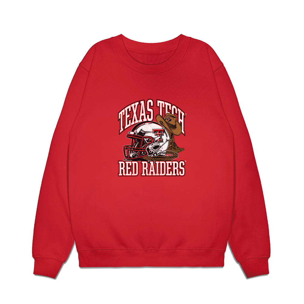 Texas Tech - NCAA Football : Jacob Crow - Vintage Helmet Premium Crewneck Sweatshirt-0