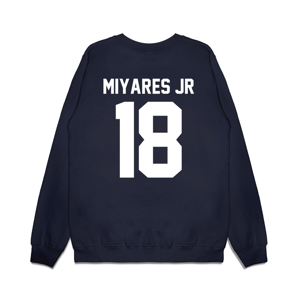 UNC - NCAA Football : Andres Miyares Jr - Vintage Helmet Premium Crewneck Sweatshirt-1
