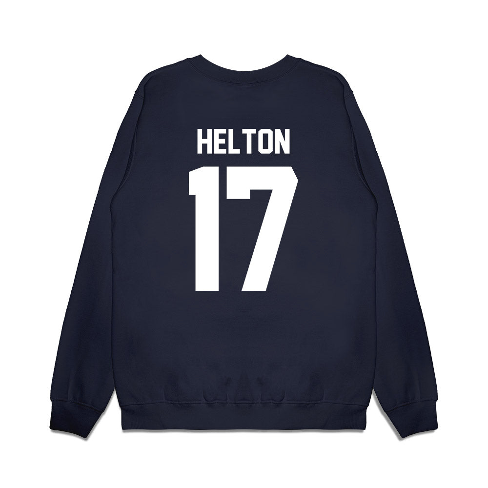 UNC - NCAA Football : Nyqir Helton - Vintage Helmet Premium Crewneck Sweatshirt-1