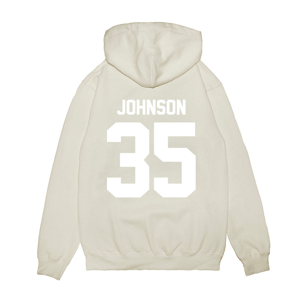 TCU - NCAA Football : Tristan Johnson - Vintage Helmet Premium Hooded Sweatshirt-1
