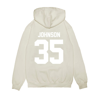 TCU - NCAA Football : Tristan Johnson - Vintage Helmet Premium Hooded Sweatshirt-1