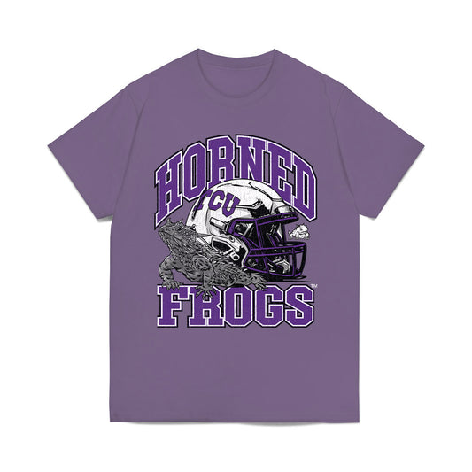 TCU - NCAA Football : Witten Van Hoy - Vintage Helmet Comfort Colors T-Shirt-0