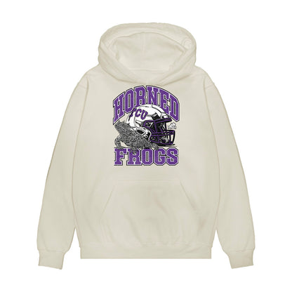TCU - NCAA Football : Cade Bennett - Vintage Helmet Premium Hooded Sweatshirt-0