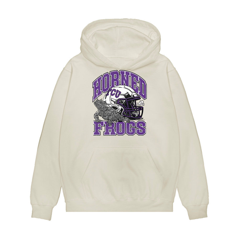 TCU - NCAA Football : Chad Woodfork - Vintage Helmet Premium Hooded Sweatshirt-0