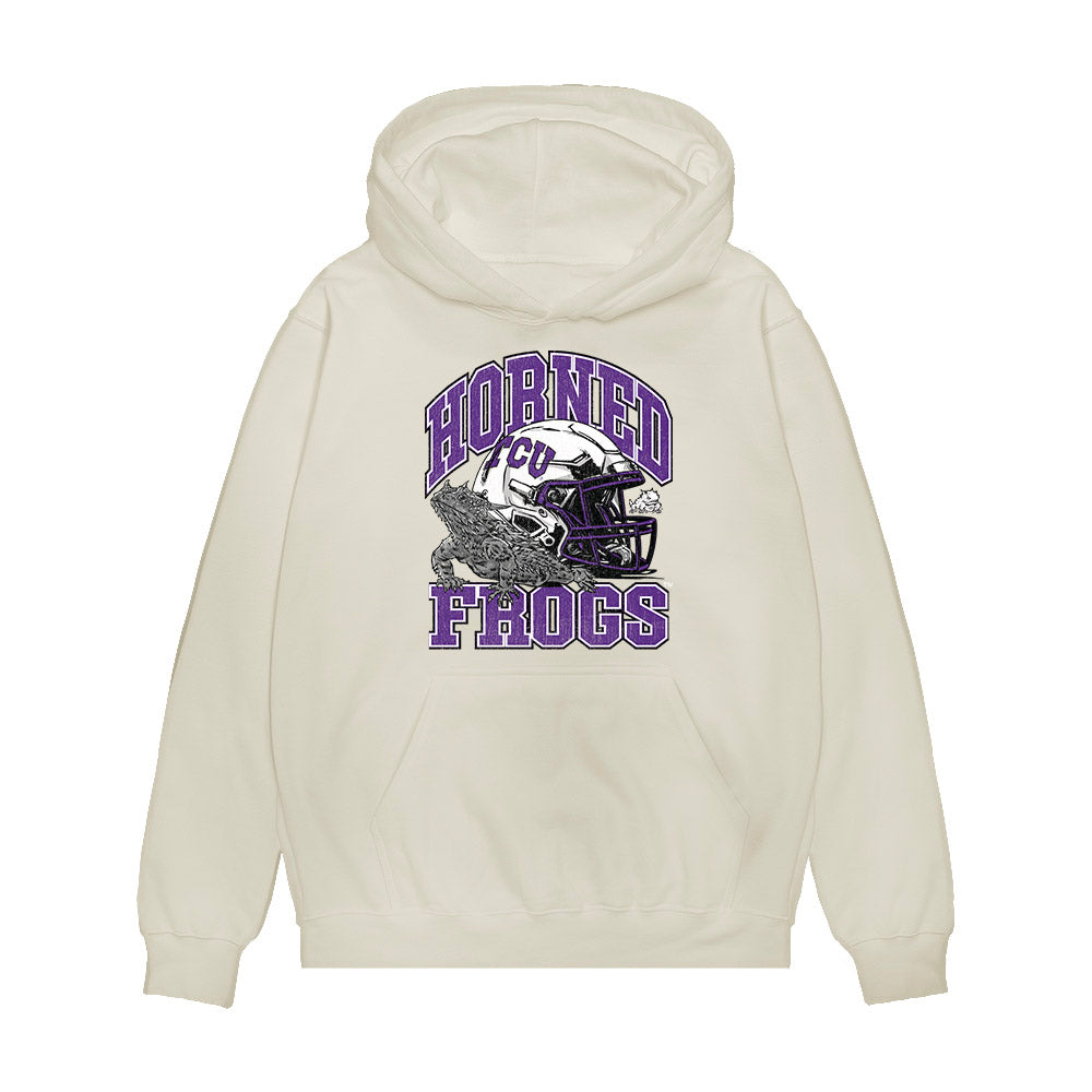 TCU - NCAA Football : Amante Martin - Vintage Helmet Premium Hooded Sweatshirt-0