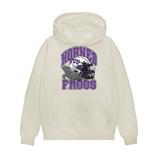 TCU - NCAA Football : Thomas Coppinger - Vintage Helmet Premium Hooded Sweatshirt-0