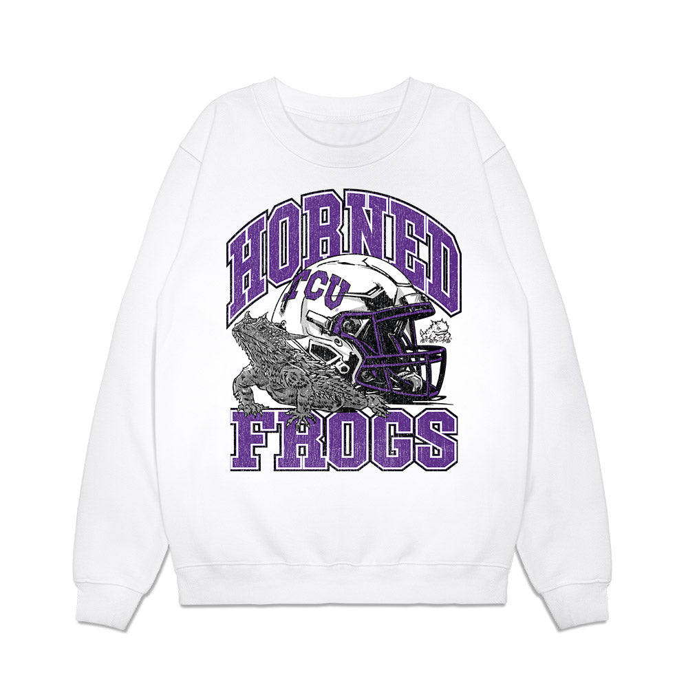 TCU - NCAA Football : Zachary Taylor - Vintage Helmet Premium Crewneck Sweatshirt-0