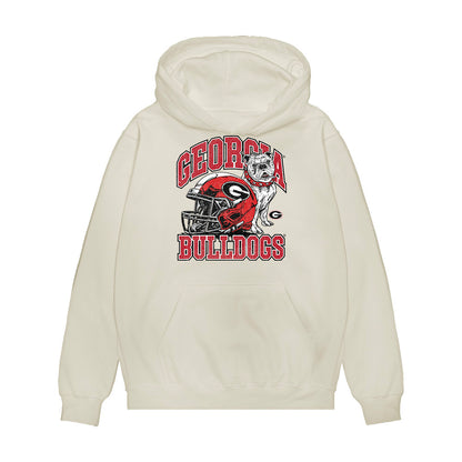 Georgia - NCAA Football : AJ Lonon - Vintage Helmet Premium Hooded Sweatshirt-0