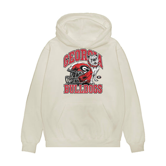 Georgia - NCAA Football : AJ Lonon - Vintage Helmet Premium Hooded Sweatshirt-0