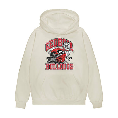 Georgia - NCAA Football : Thomas Blackshear - Vintage Helmet Premium Hooded Sweatshirt-0