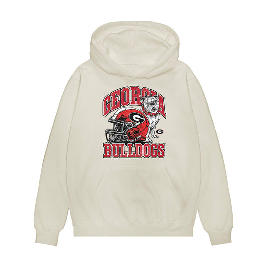 Georgia - NCAA Football : Zykie Helton - Vintage Helmet Premium Hooded Sweatshirt-0