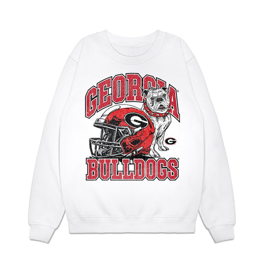 Georgia - NCAA Football : Zykie Helton - Vintage Helmet Premium Crewneck Sweatshirt-0