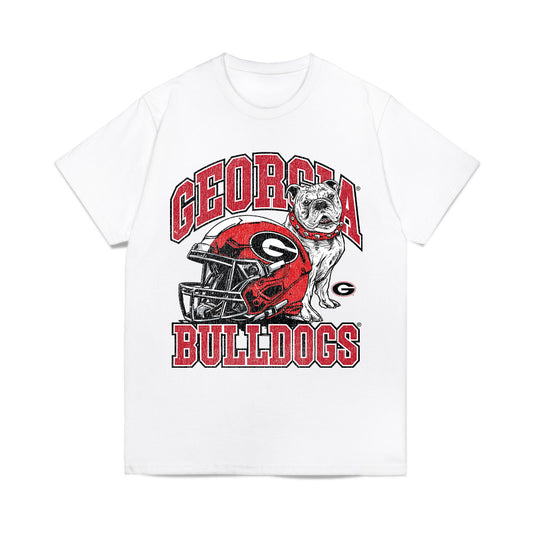 Georgia - NCAA Football : PJ Dean - Vintage Helmet Comfort Colors T-Shirt-0