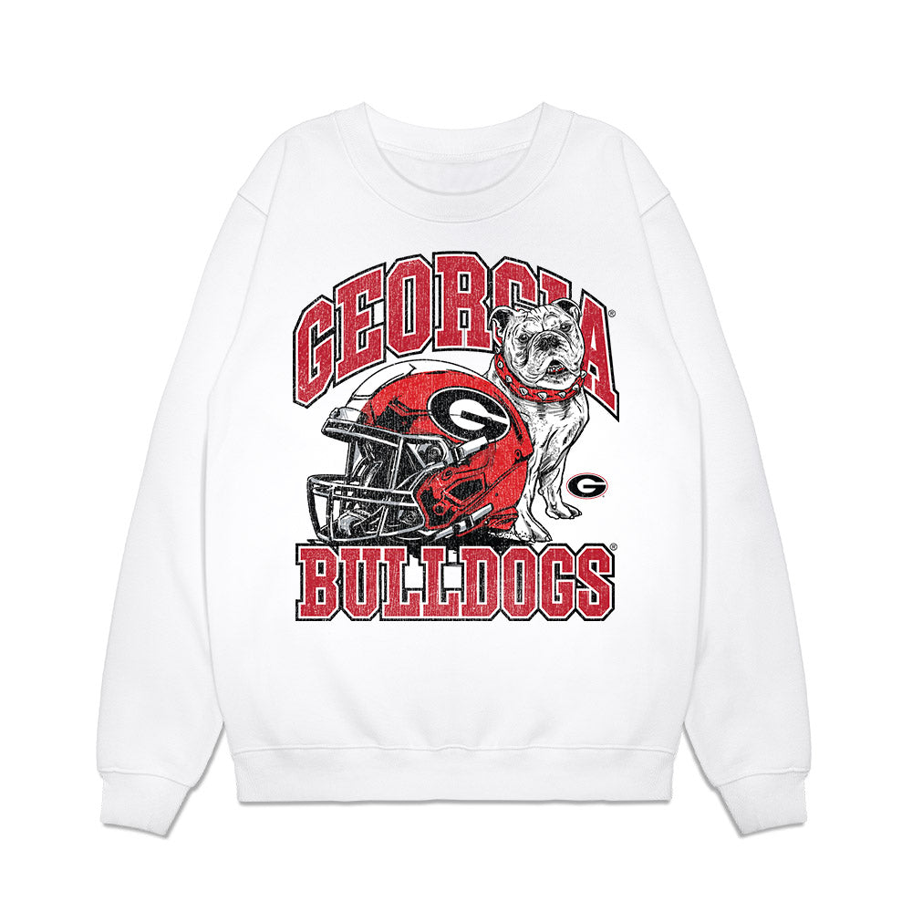 Georgia - NCAA Football : Thomas Blackshear - Vintage Helmet Premium Crewneck Sweatshirt-0