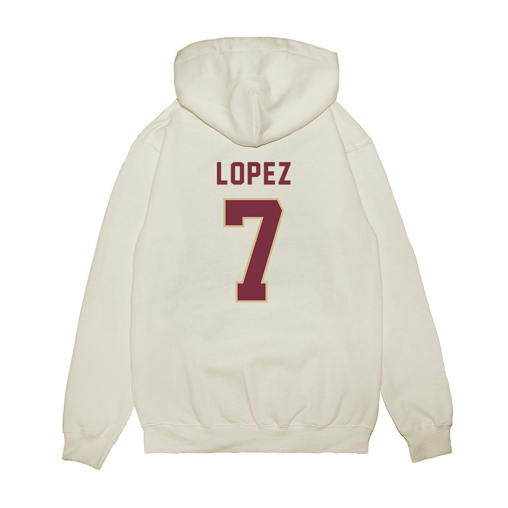 FSU - NCAA Football : Jasen Lopez - Vintage Helmet Premium Hooded Sweatshirt-1
