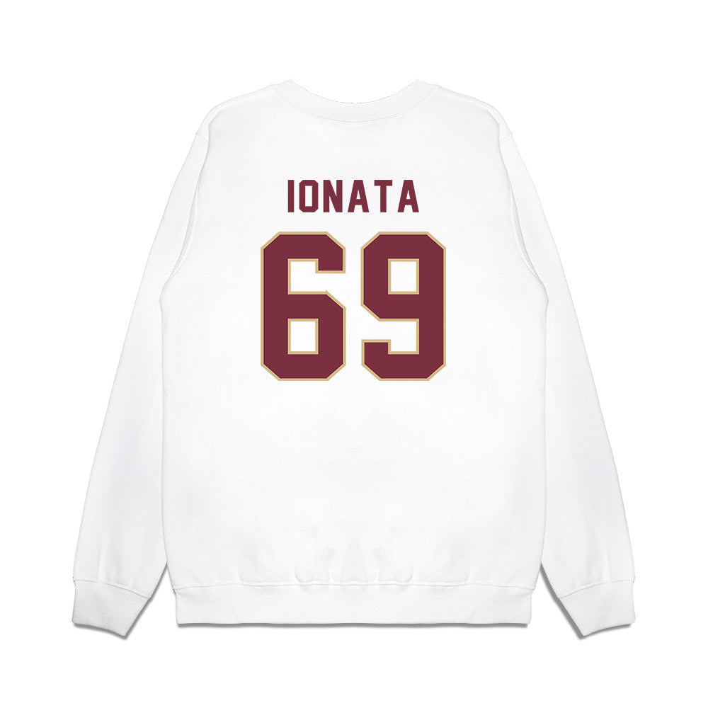 FSU - NCAA Football : Mike Ionata - Vintage Helmet Premium Crewneck Sweatshirt-1