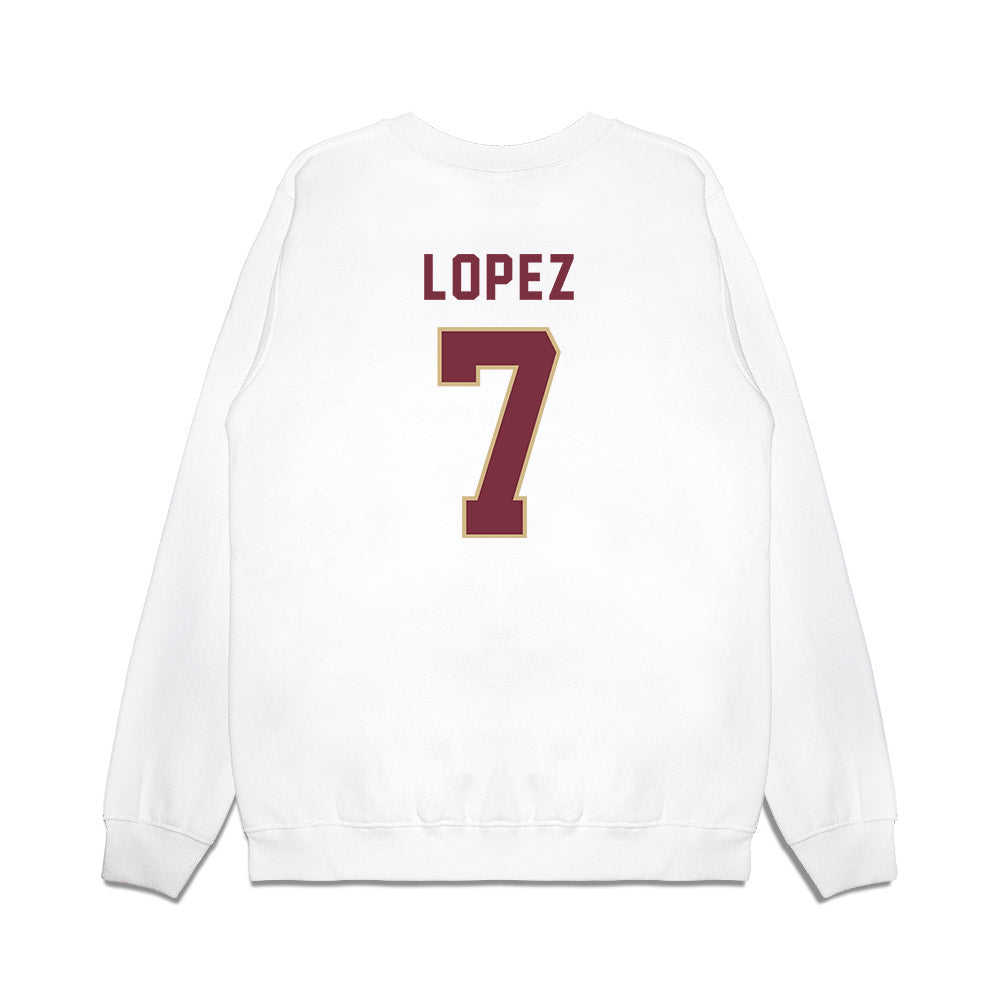 FSU - NCAA Football : Jasen Lopez - Vintage Helmet Premium Crewneck Sweatshirt-1
