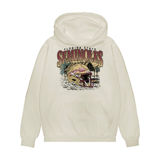 FSU - NCAA Football : Jordan Crutchfield - Vintage Helmet Premium Hooded Sweatshirt-0