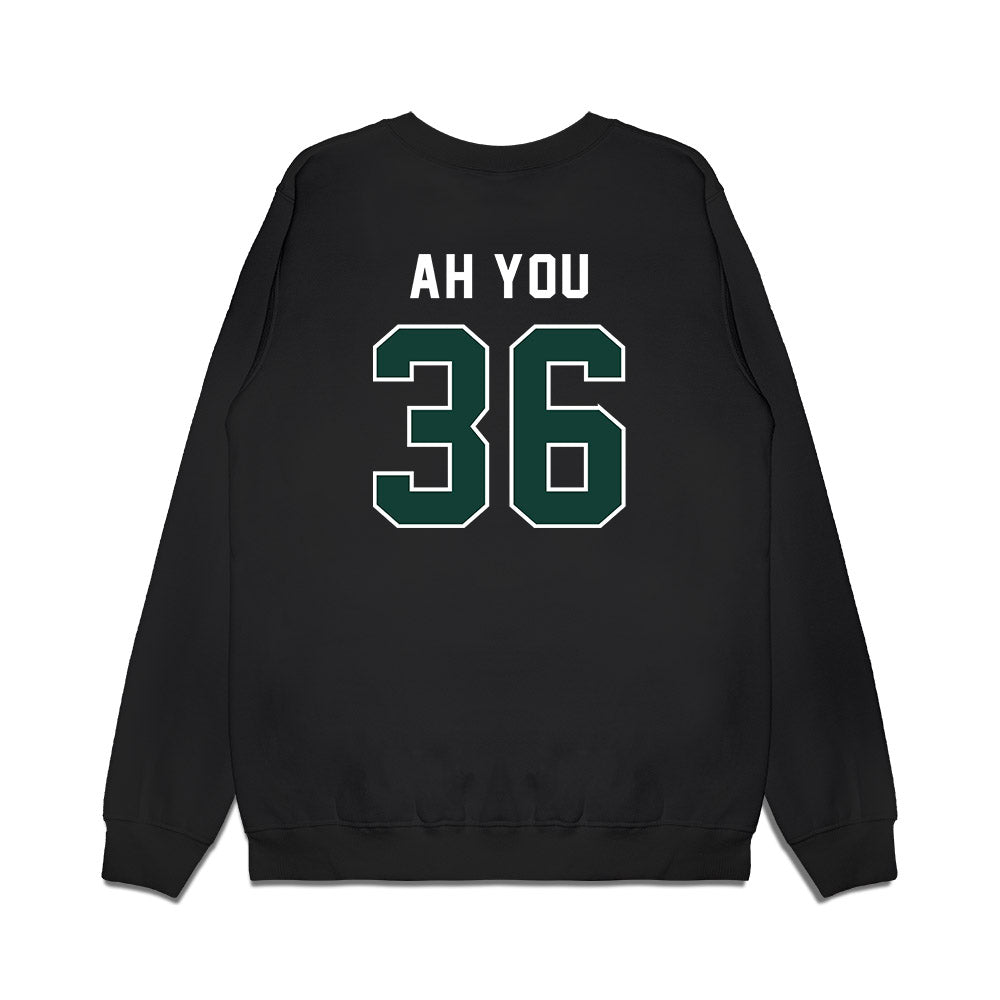 Michigan State - NCAA Football : Leonard Ah You - Vintage Helmet Premium Crewneck Sweatshirt-1