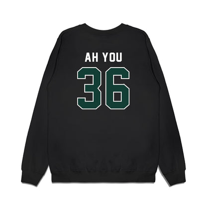 Michigan State - NCAA Football : Leonard Ah You - Vintage Helmet Premium Crewneck Sweatshirt-1