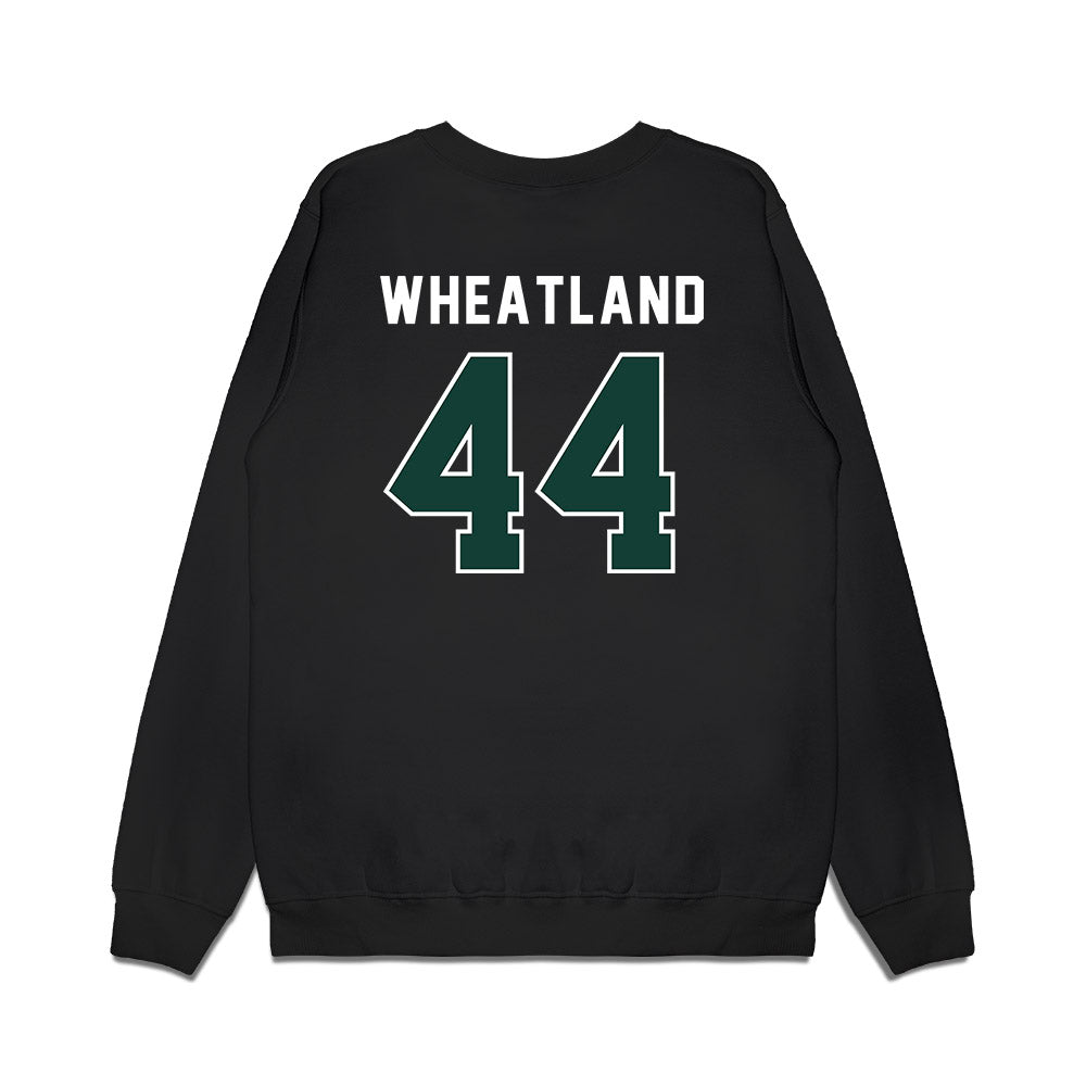 Michigan State - NCAA Football : Caleb Wheatland - Vintage Helmet Premium Crewneck Sweatshirt-1