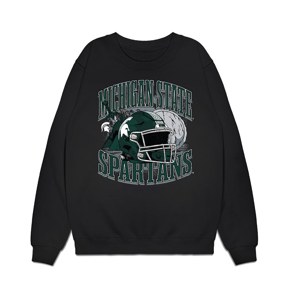 Michigan State - NCAA Football : Drew Nichols - Vintage Helmet Premium Crewneck Sweatshirt-0